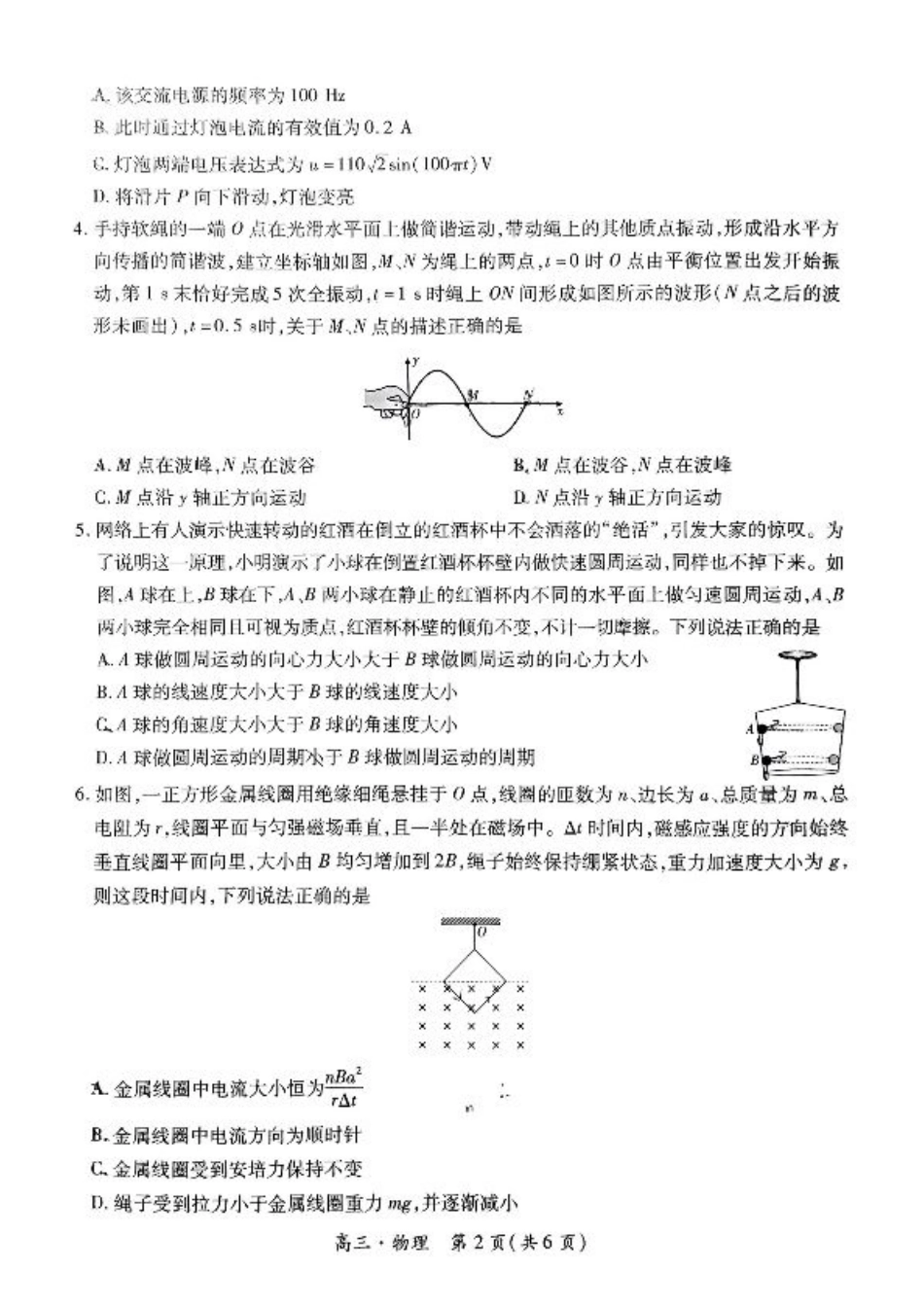 2024-2025学年江西稳派上进高三上学期秋季入学摸底考试物理.pdf_第2页