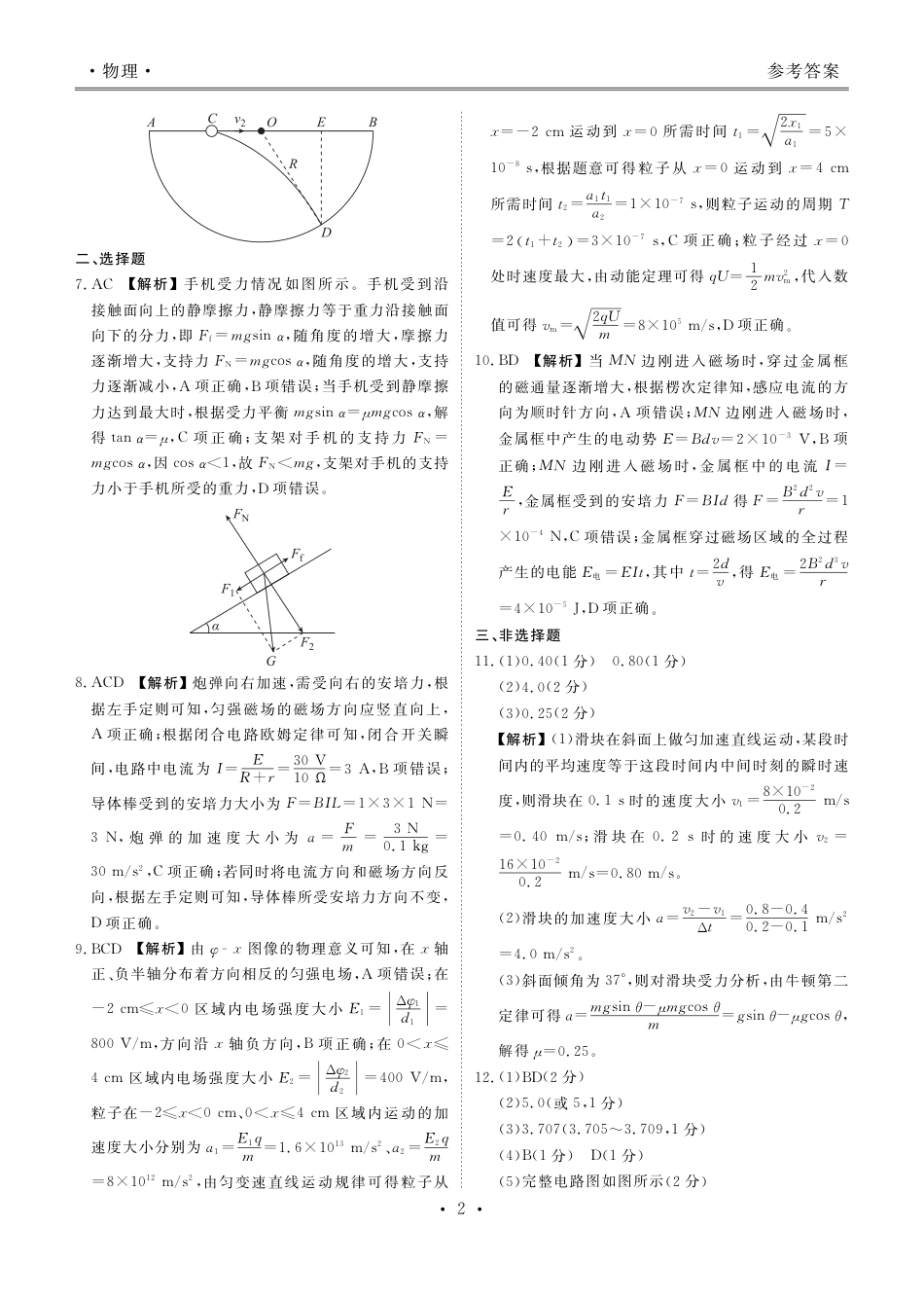 2024届衡水金卷高二下学期期末考试_高二期末联考物理答案.pdf_第2页