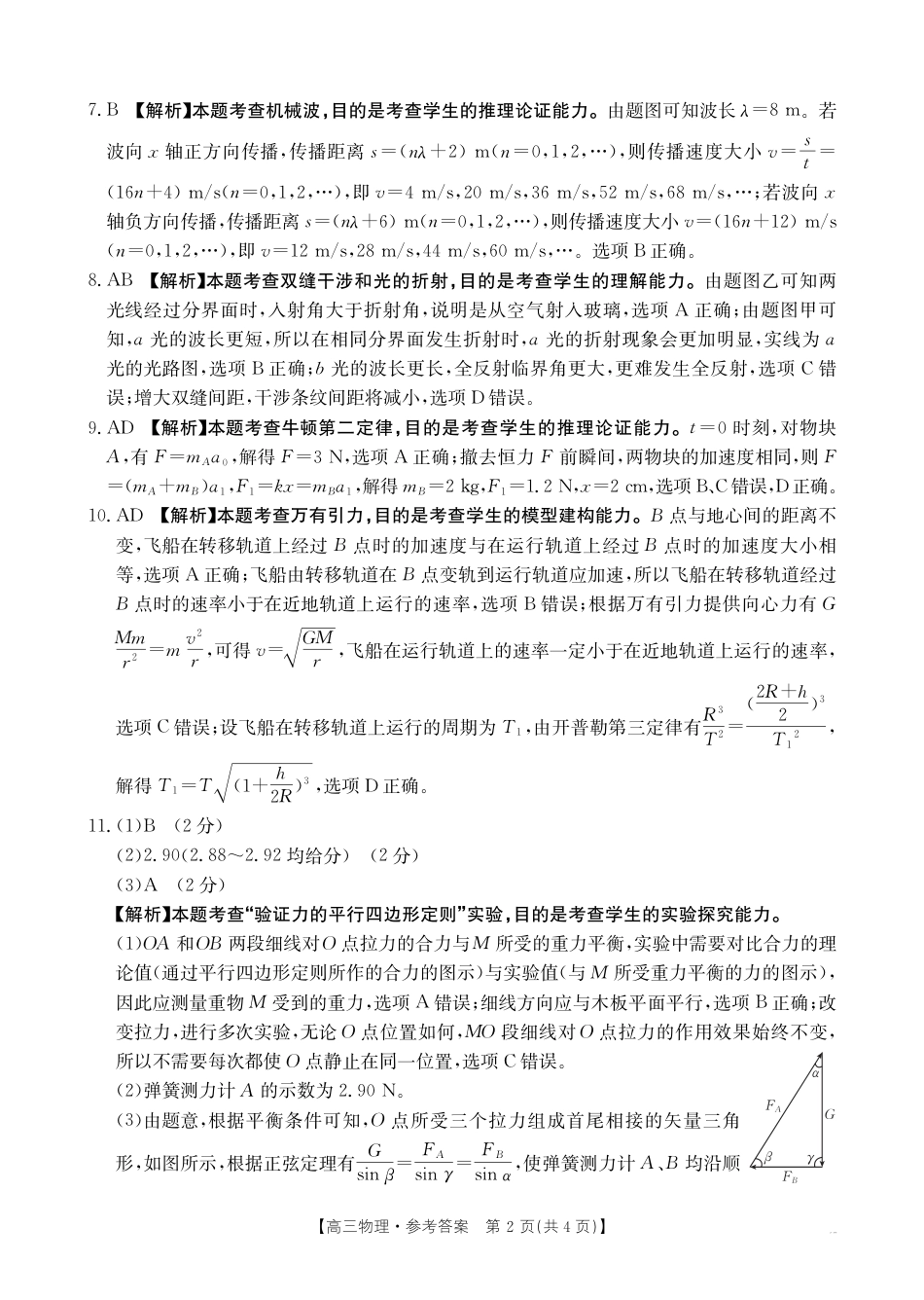 高三阶段性诊断测试物理188C答案.pdf_第2页