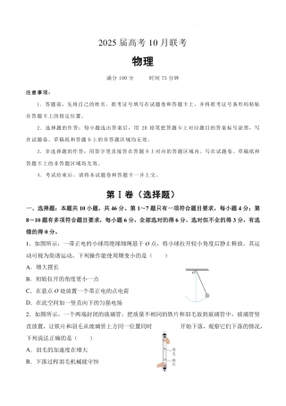 湖南省名校联考2024-2025学年高三上学期10月联考物理试题+答案.pdf