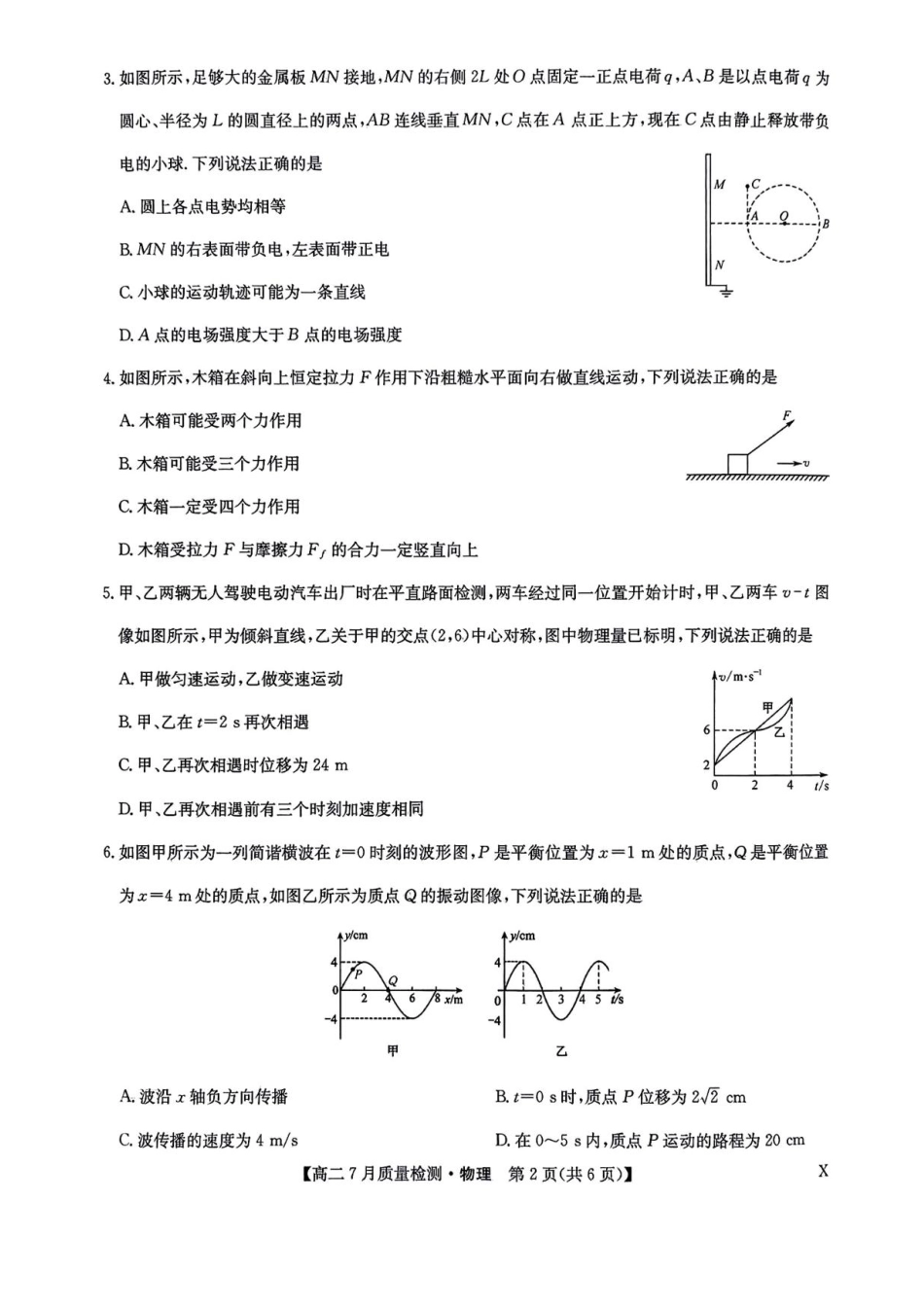 九师联盟2024-2025学年高二下学期7月质量检测物理试题（含答案）.pdf_第2页