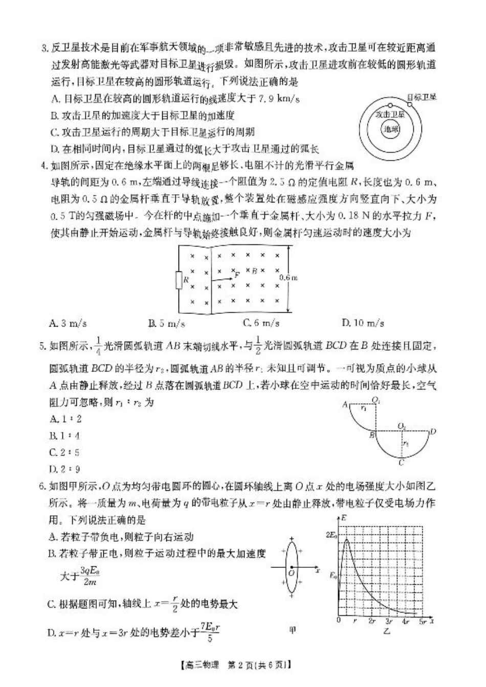内蒙古自治区大联考2024-2025学年高三上学期开学考试物理试题.pdf_第2页