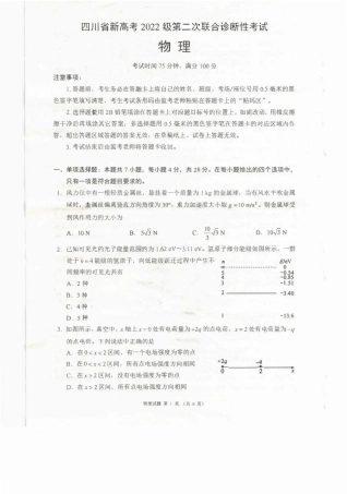 四川省（蓉城名校联盟）新高考2022级第二次联合诊断考试物理.pdf
