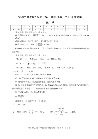 陕西省西安市2024-2025学年高三上学期11月联考一模试题化学_化学答案.pdf