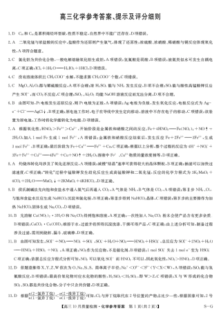 2025届九师联盟高三11月联考（11.5-11.6）_化学答案.pdf