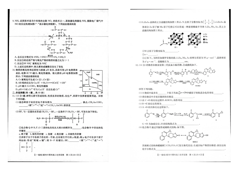 2025届龙岩一级校联盟高三上学期期中考试化学试卷+答案.pdf_第2页