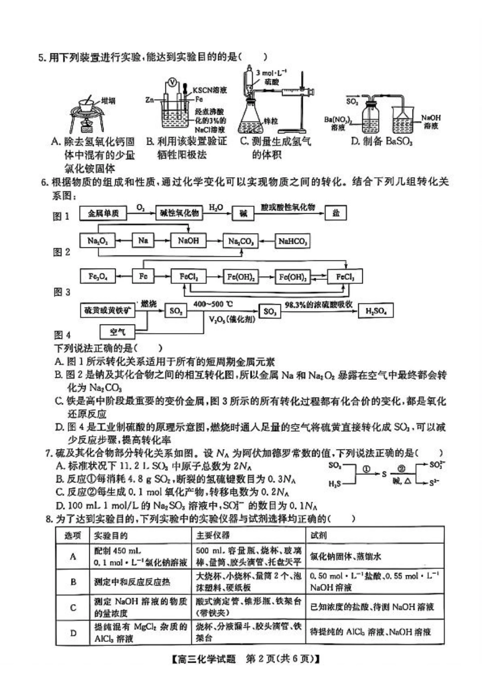 安徽省2025届高三第一次五校联考化学+答案.pdf_第2页