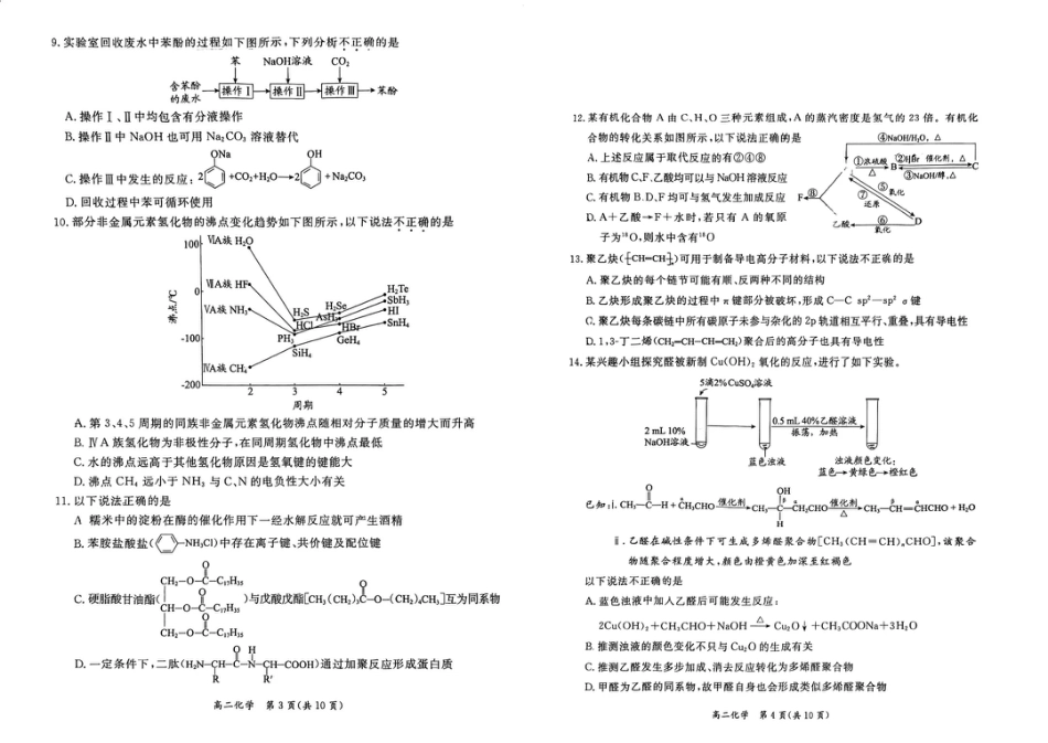北京市东城区2024-2025学年度高二第二学期期末统一检测化学试卷（含答案）.pdf_第2页