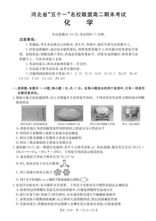 河北省-五个一-名校联盟2024-2025学年高二下学期期末考试化学试题（含答案）.pdf
