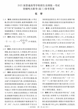 河南省青桐鸣2025届高三10月大联考化学试卷_化学答案.pdf