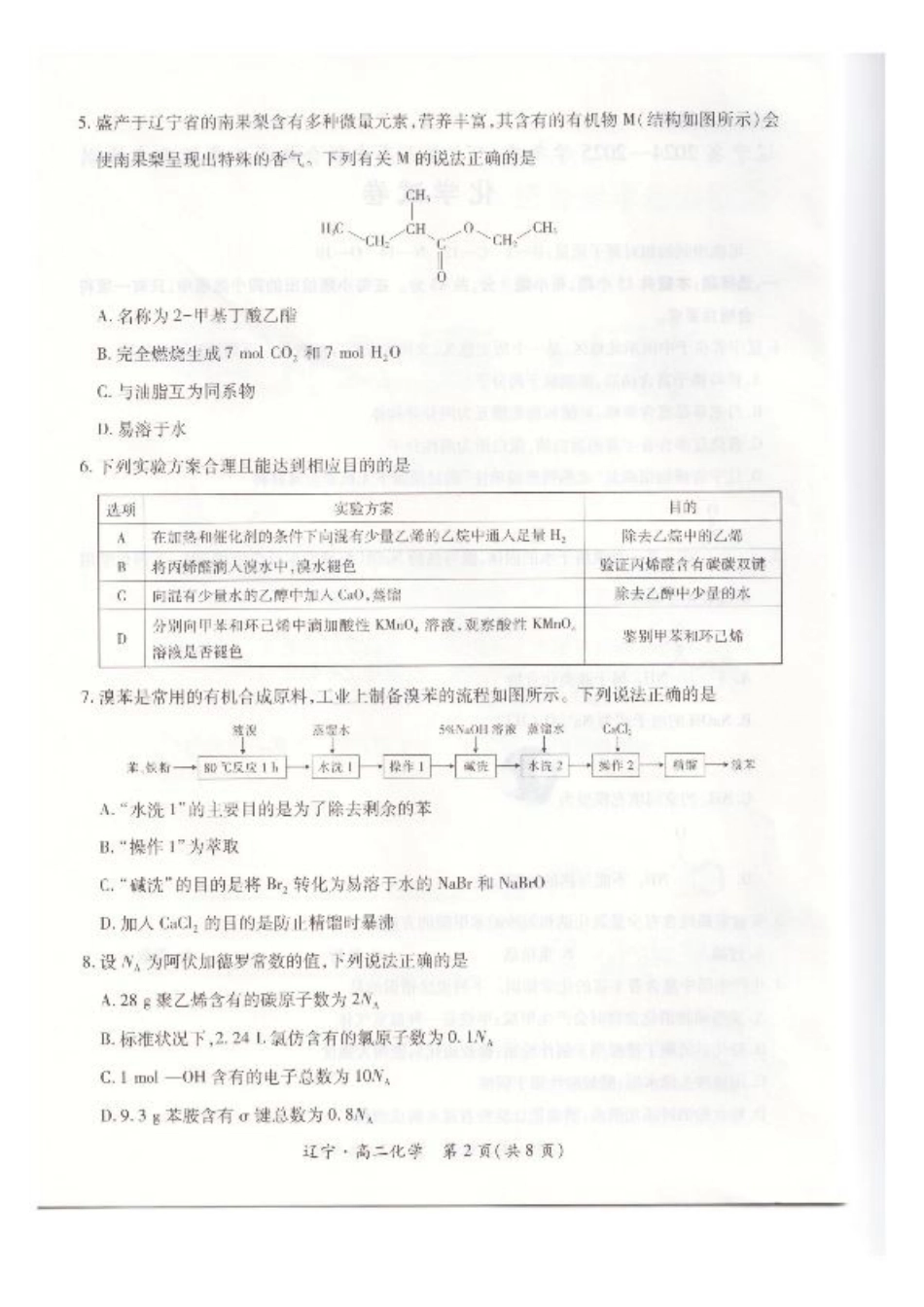 辽宁省重点高中联合体2024-2025学年下学期高二期末考试化学试卷（含答案）.pdf_第2页