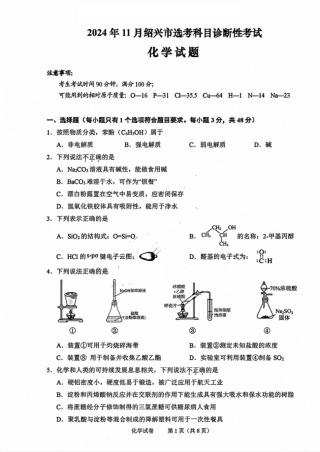 绍兴市一模化学_化学试卷.pdf
