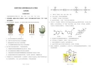 中学生标准学术能力诊断性测试2024-2025学年高三上学期12月月考试题 化学 PDF版含答案.pdf