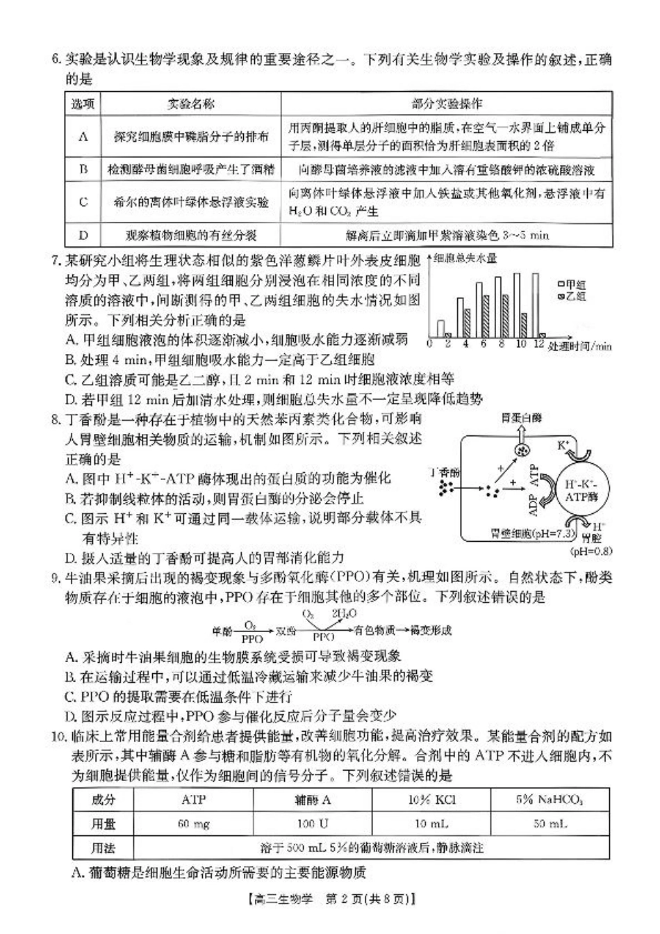 山东省百校大联考2025-2026学年高三上学期10月联考（全科）_生物试题及参考答案.pdf_第2页