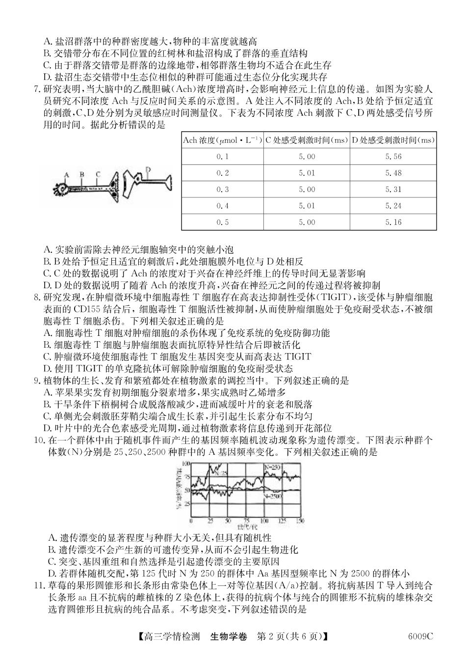 【生物学】安徽省县中联盟2025-2026学年高三上学期学情检测.pdf_第2页
