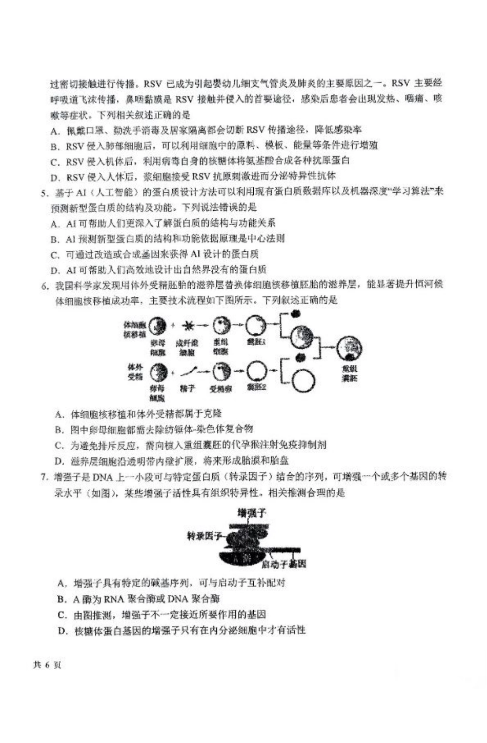 东北师大附中2025届高三下学期期初考试-生物试题+答案.pdf_第2页