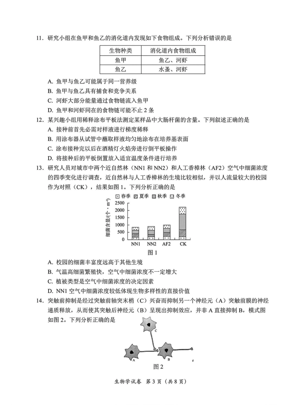广东省2025届高三下学期3月综合能力测试-生物.pdf_第3页