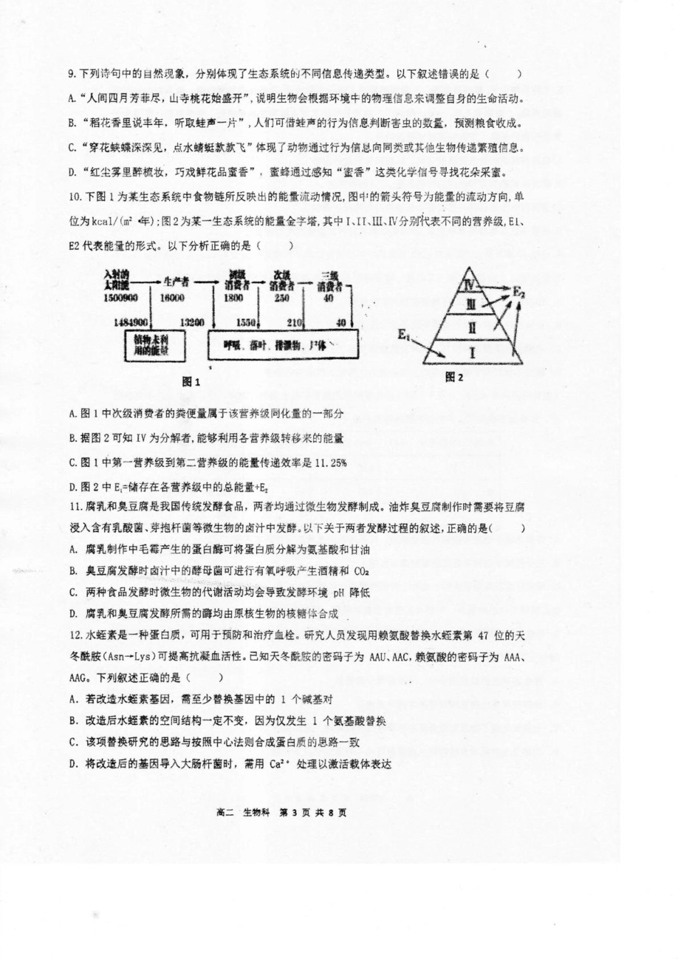 广东省湛江市2024-2025学年高二下学期期末调研测试考试生物试卷（含答案）.pdf_第3页