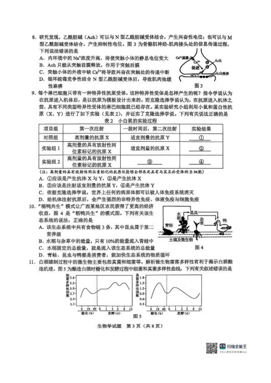 广西接班人教育2026届高中毕业班适应性测试生物.pdf_第3页