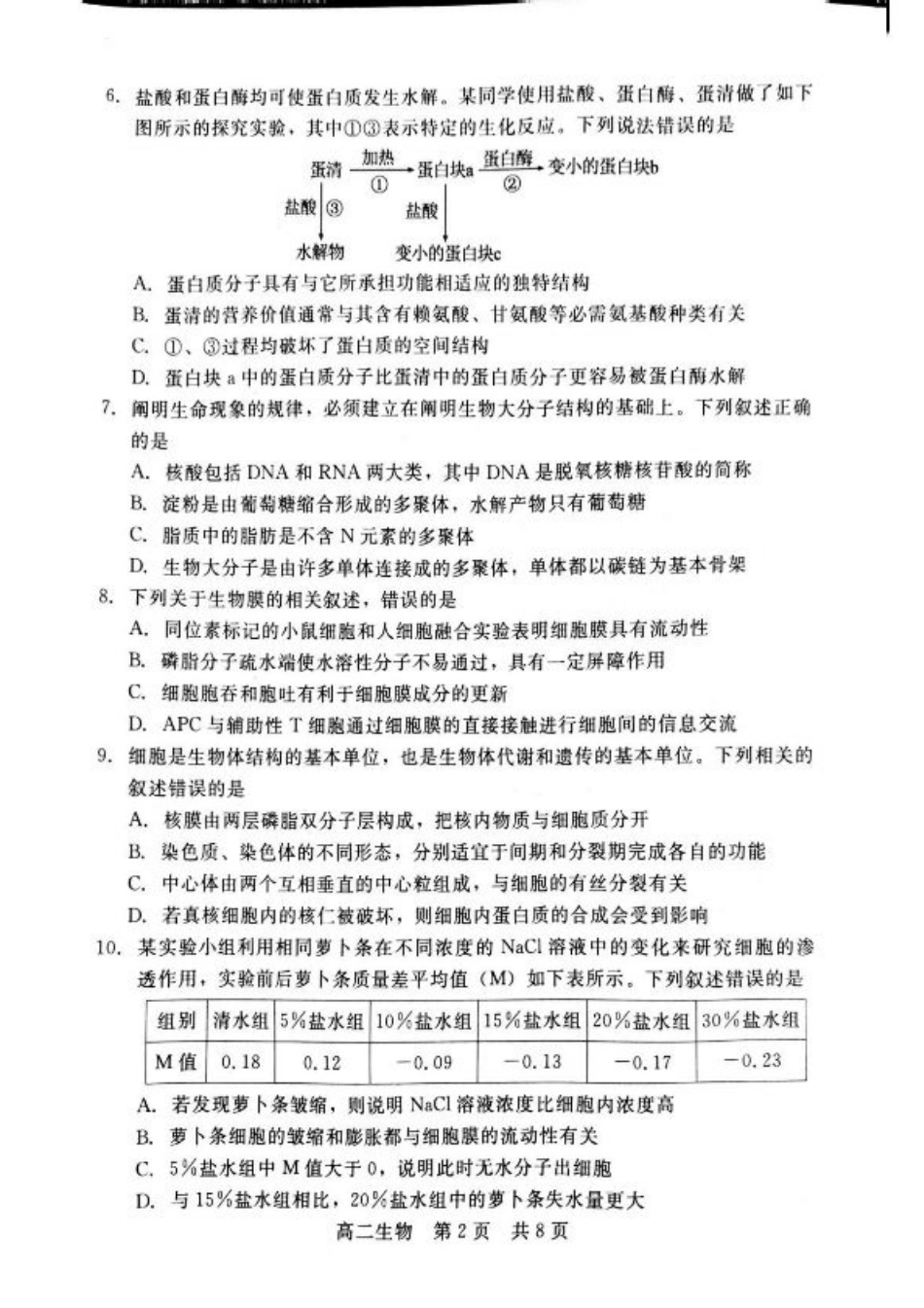 河北省NT20名校联合体2024-2025学年高二下学期期末考试生物试卷（含答案）.pdf_第2页
