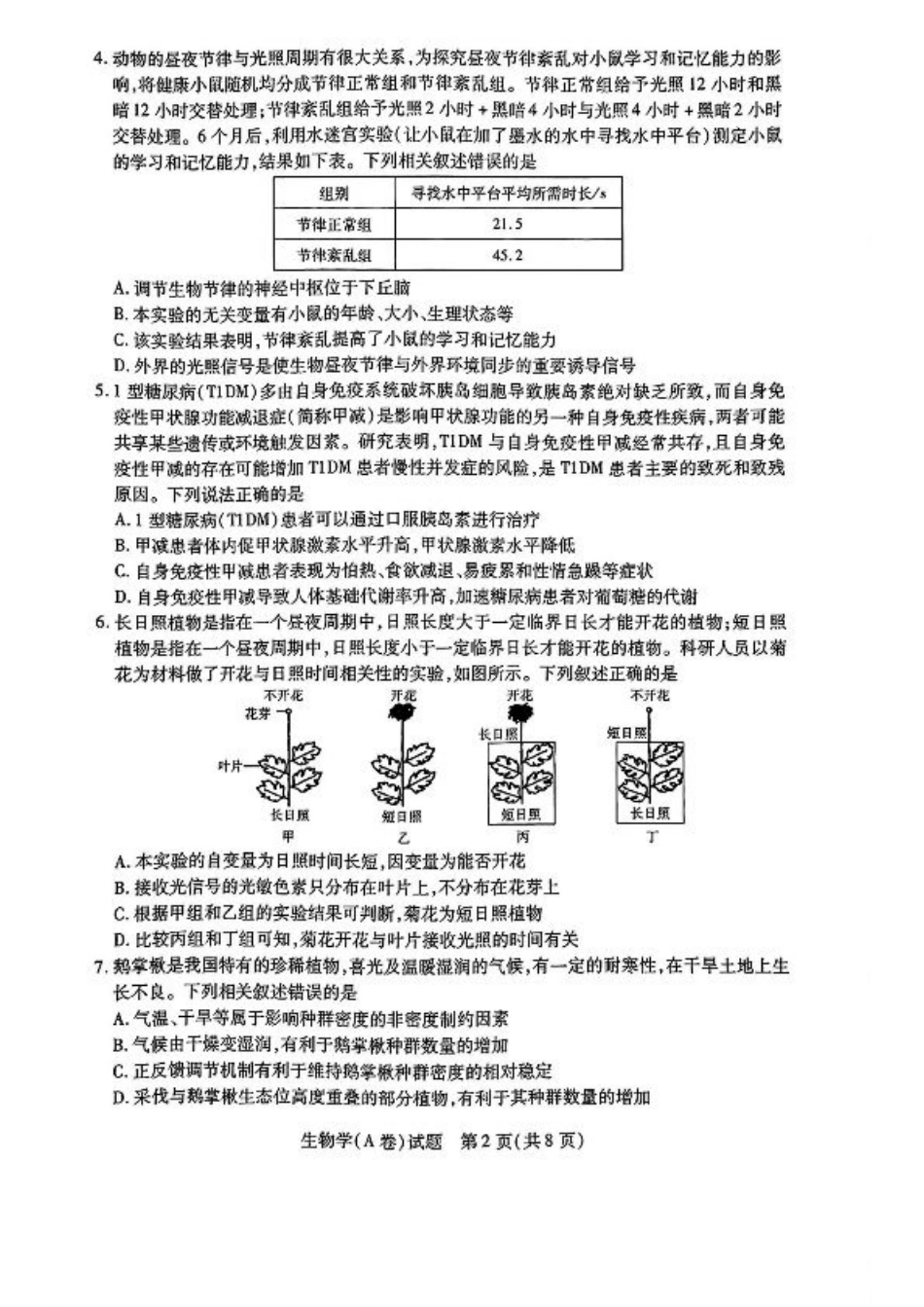 河南省大联考2024-2025学年高中毕业班阶段性测试（四）生物_生物试卷.pdf_第2页