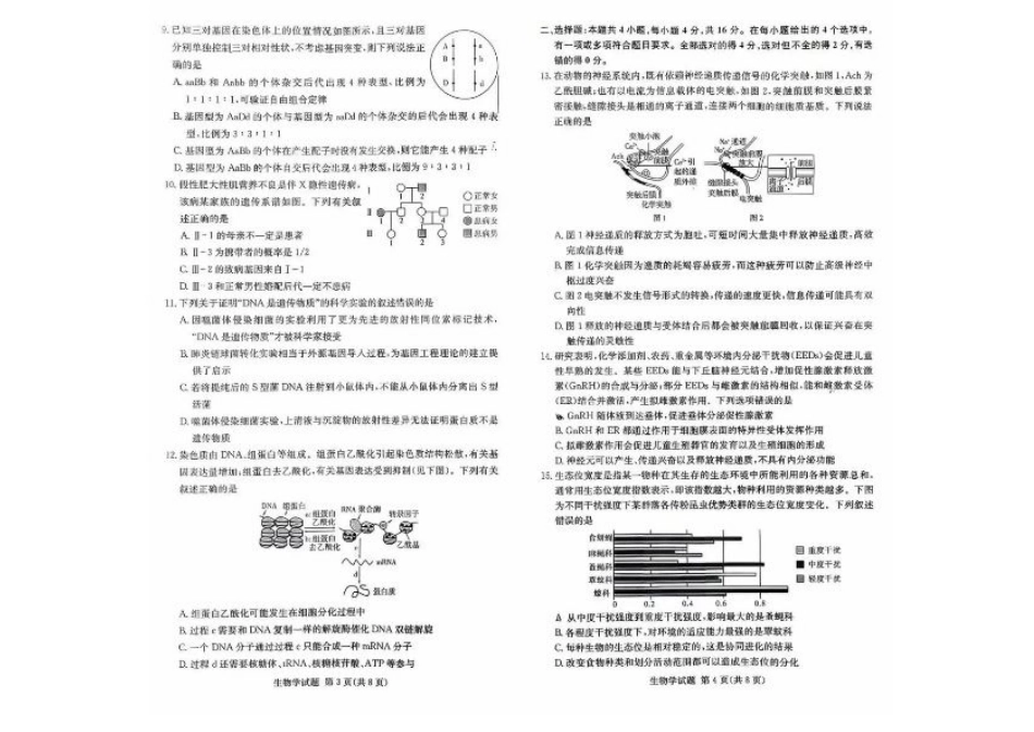 湖南名校联考联合体2026届高三上学期10月月考生物试题（含答案）.pdf_第2页