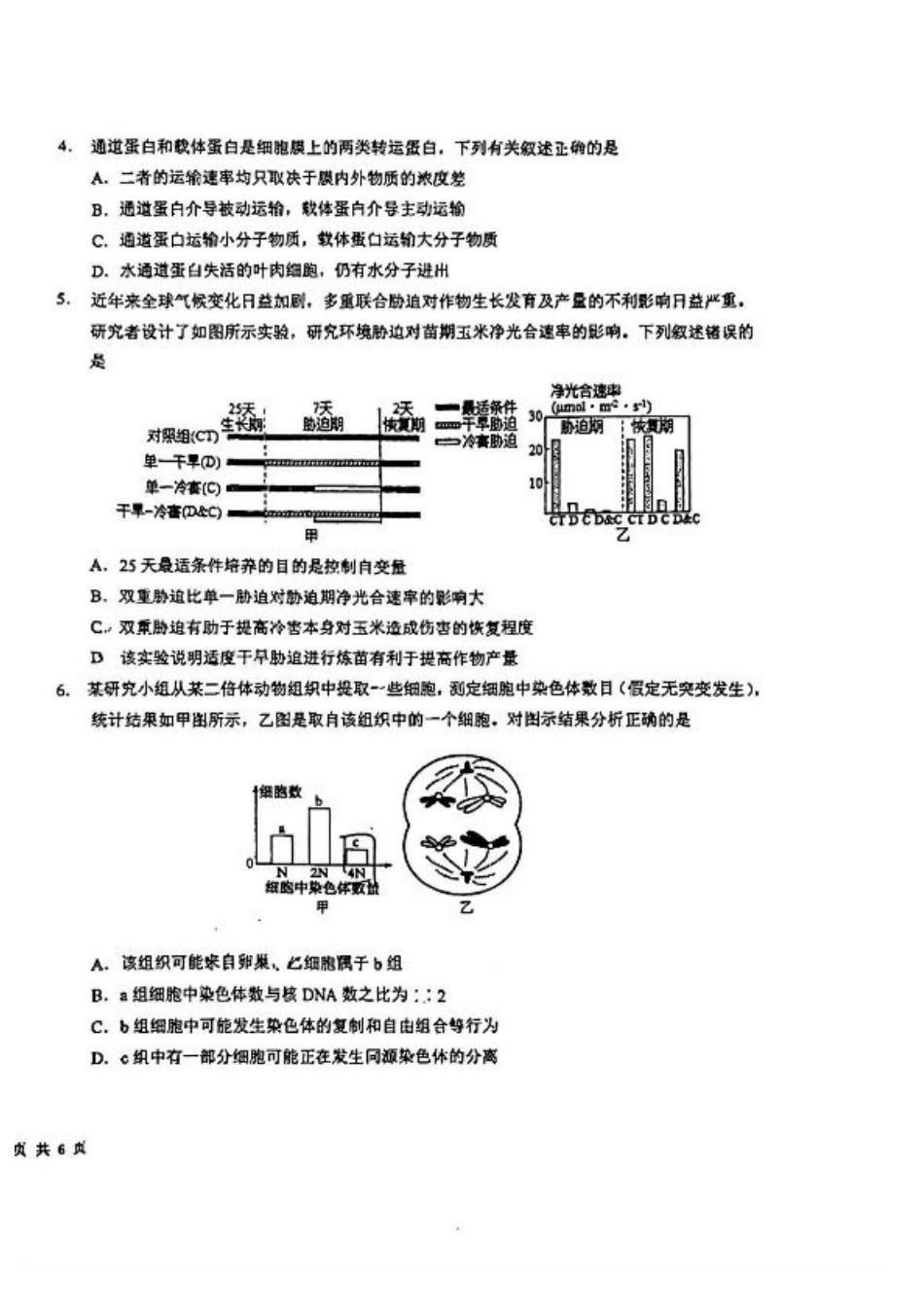 吉林省东北师范大学附属中学2024-2025学年高三上学期第一次摸底考试生物试卷.pdf_第2页