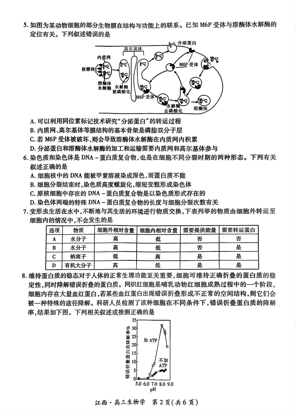 江西省上进联考2024-2025学年高三上学期10月月考生物试题.pdf_第2页