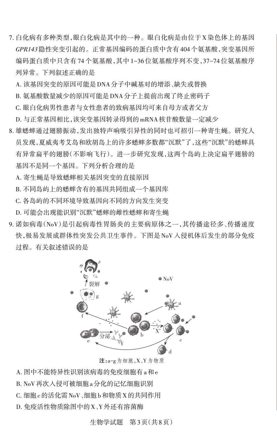 山西省思而行2025年高考考前适应性测试（冲刺卷）生物.pdf_第3页
