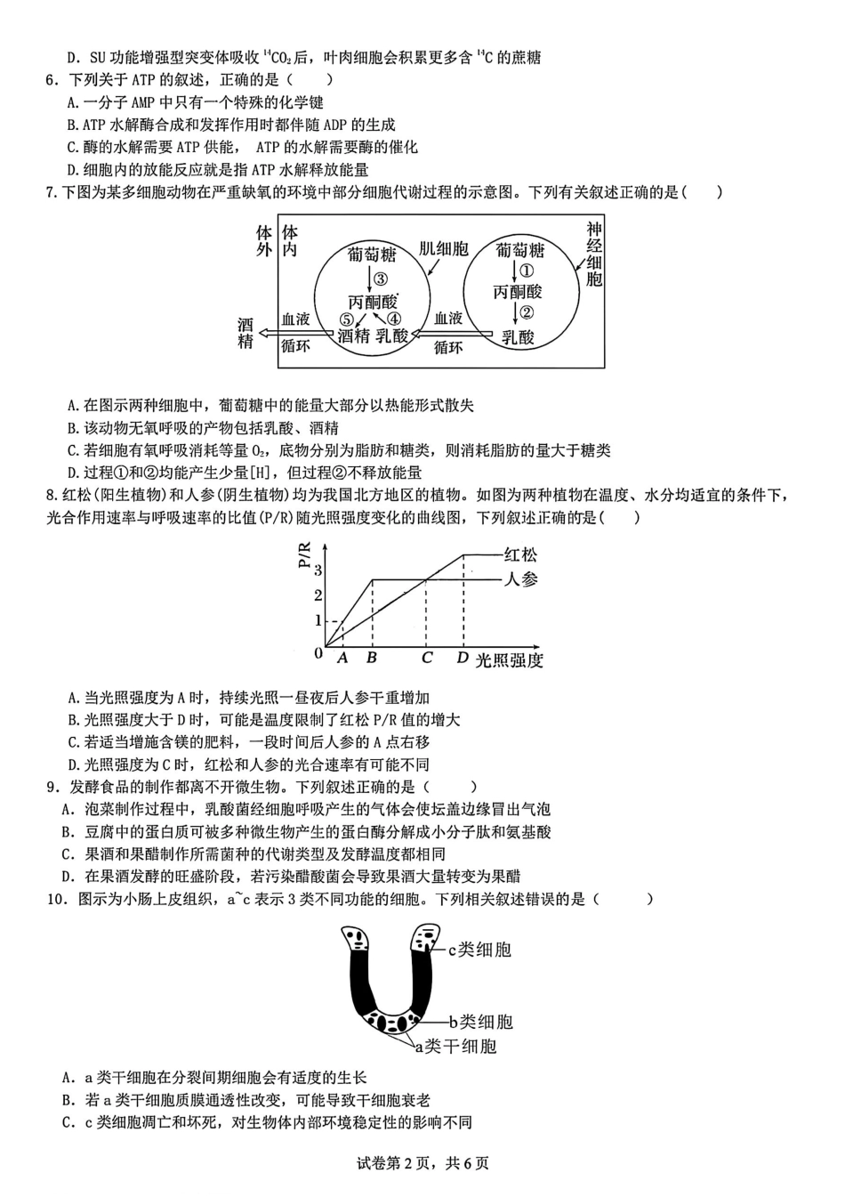 生物试题-四川省成都市第七中学2024-2025学年度下期高2026届零诊模拟考试.pdf_第2页