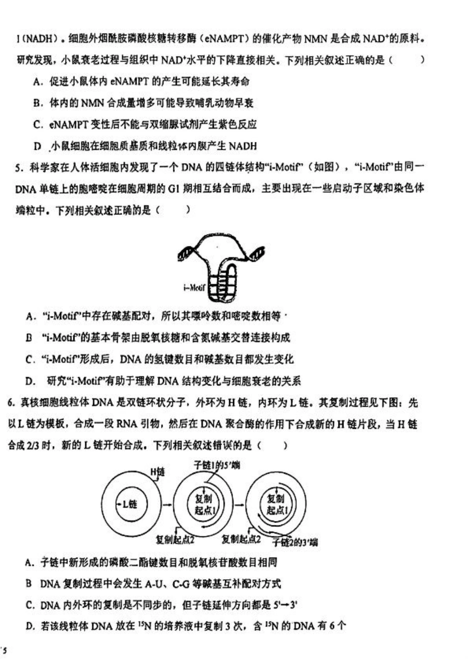 天津市第一中学2024-2025学年高三上学期第二次月考生物.pdf_第2页