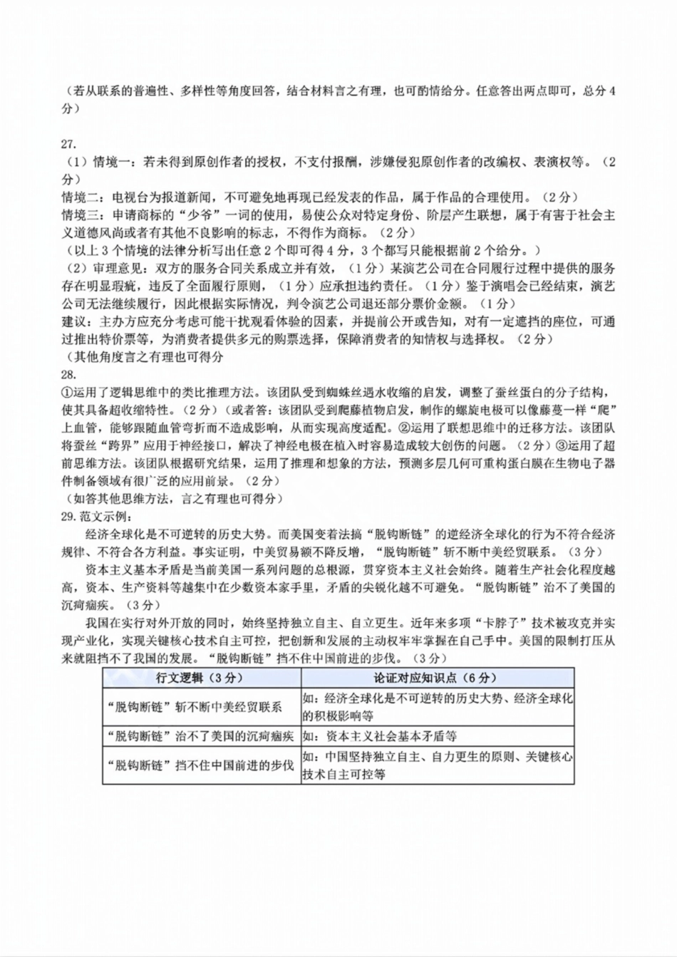 浙江省宁波2025届高三一模_政治答案.pdf_第2页