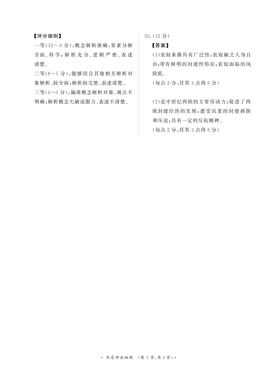 11月青桐鸣大联考（高三）  历史评分细则.pdf_第2页