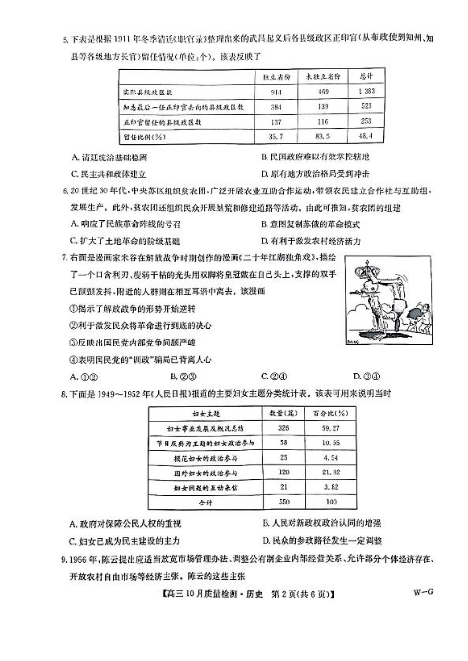 2025届九师联盟高三11月联考历史+答案.pdf_第2页