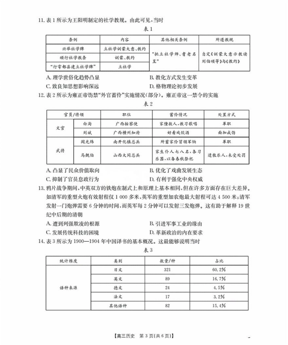 福建省2026届高三9月开学联考-历史.pdf_第3页