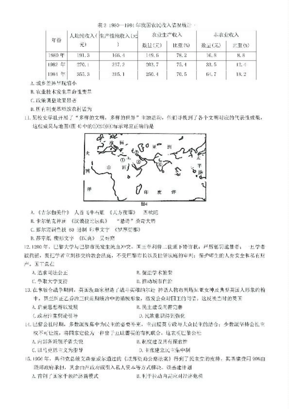 湖南省长沙市湖南师范大学附属中学2024-2025学年高三下学期月考（七）历史试题（含答案）.pdf_第3页
