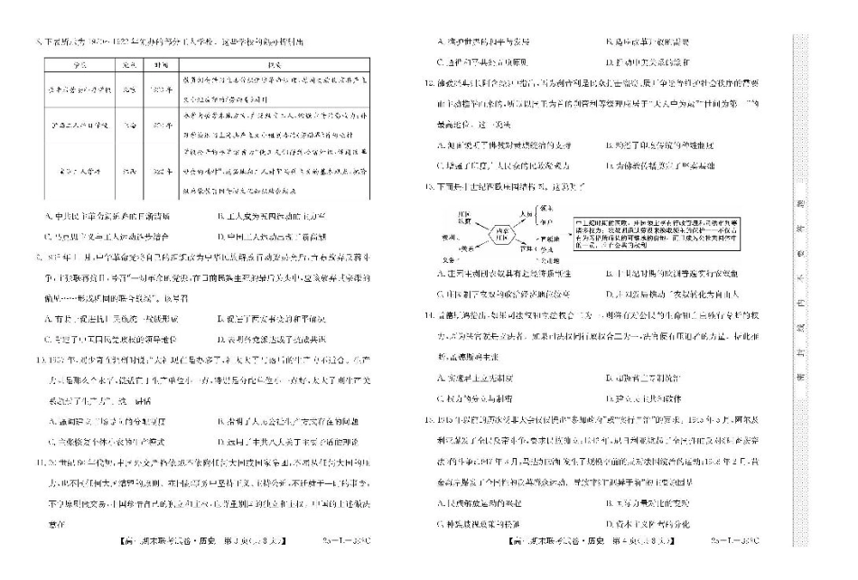 内蒙古鄂尔多斯市西四旗2025届高三上学期期末联考试题 历史 PDF版含解析.pdf_第2页