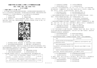 四川省成都市树德中学2024-2025学年高三上学期期中考试历史试题  扫描版含答案.pdf