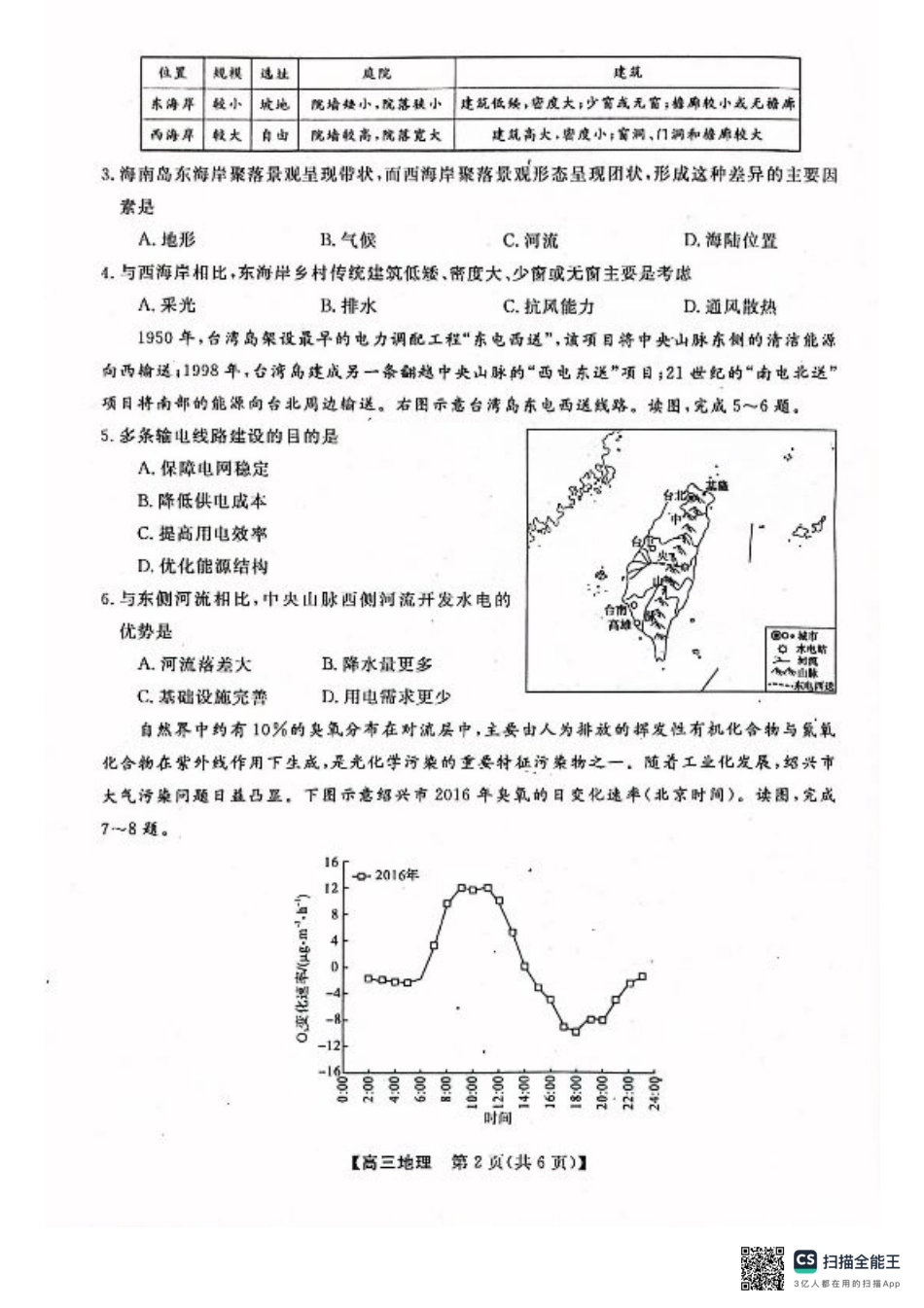 河池市2024年秋季学期高三期末学业水平质量检测地理.pdf_第2页