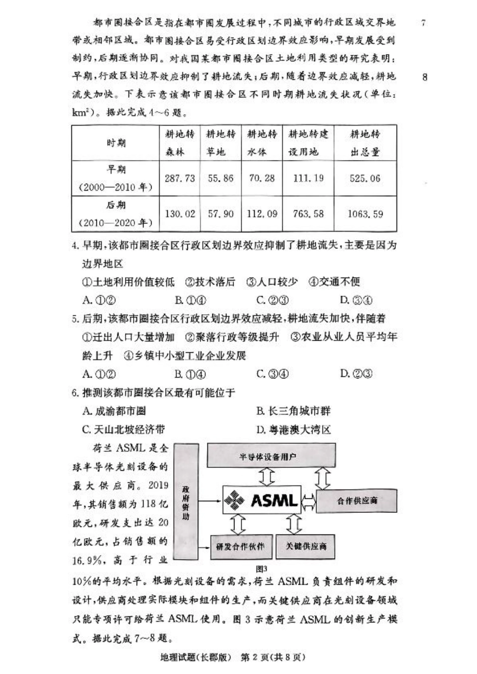 湖南省长沙市长郡中学2024-2025学年高三上学期月考卷（三）地理.pdf_第2页
