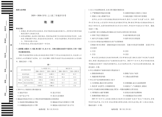【地理】大联考·河南省2025-2026学年高三年级上学期开学考.pdf
