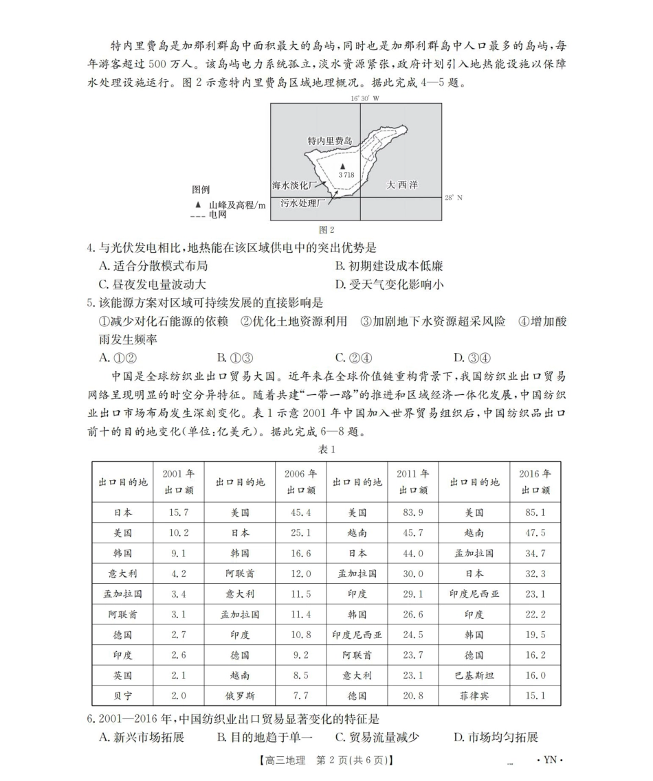 甘肃省2026届高三9月开学联考（GS）地理.pdf_第2页