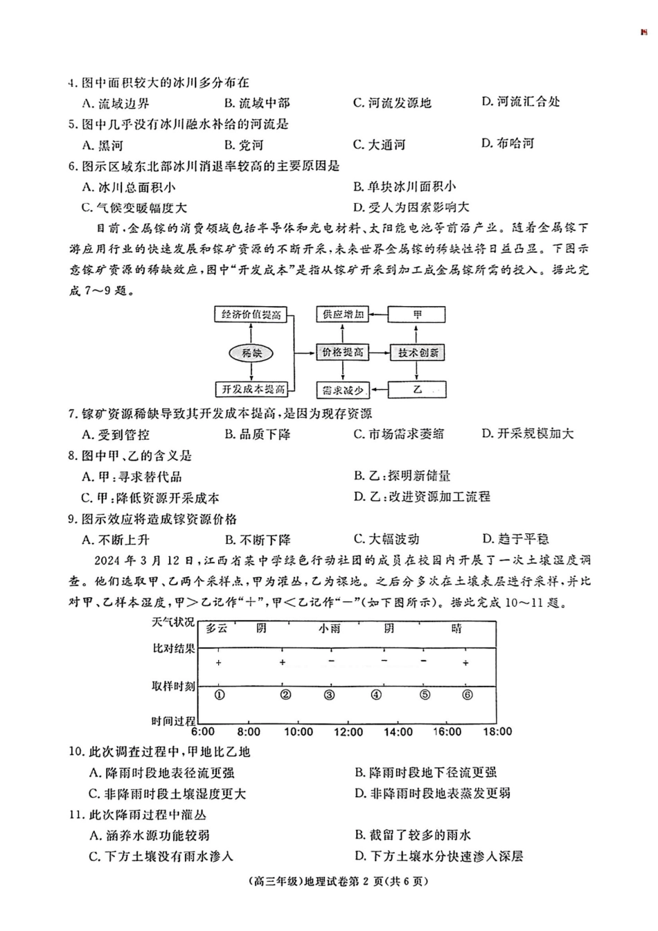 江西省赣州市十八县（市、区）二十五校2025届高三下学期期中联考（江西4月质检）（全科）_地理.pdf_第2页