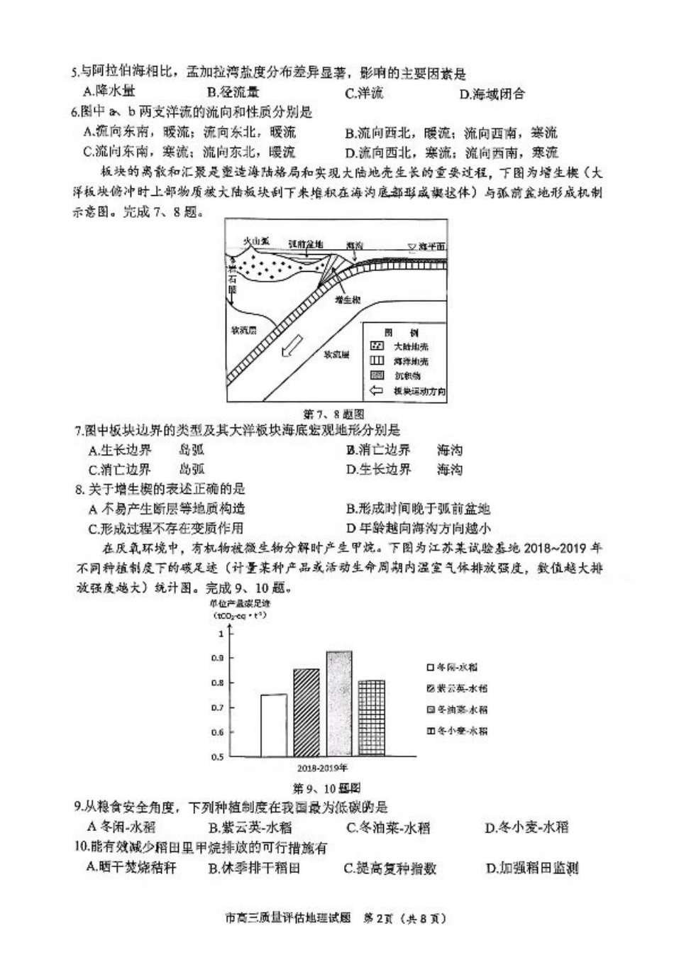 台州一模地理试卷及答案.pdf_第2页