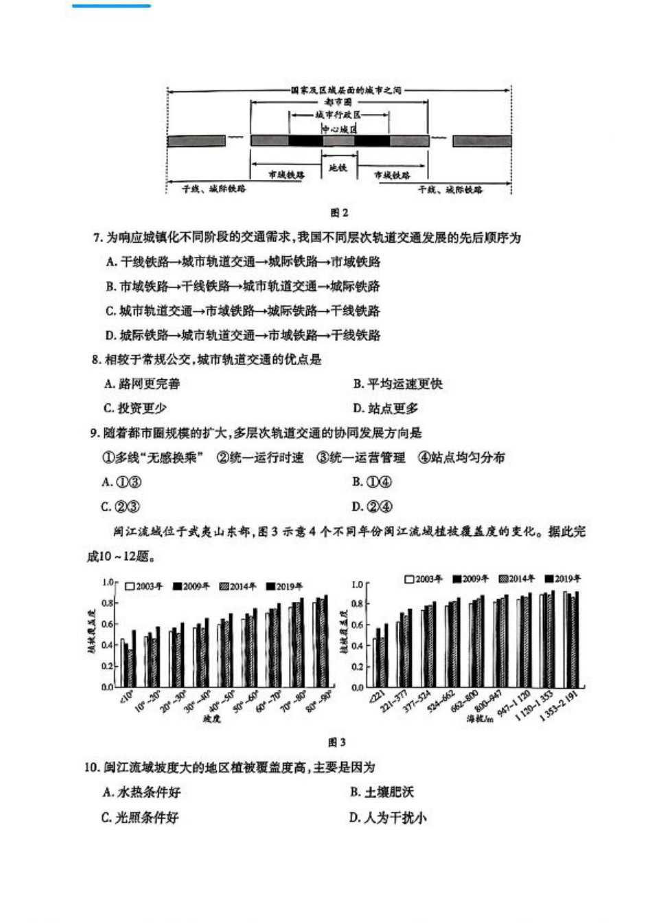 小高考2025届高三第二次考试地理+答案.pdf_第3页