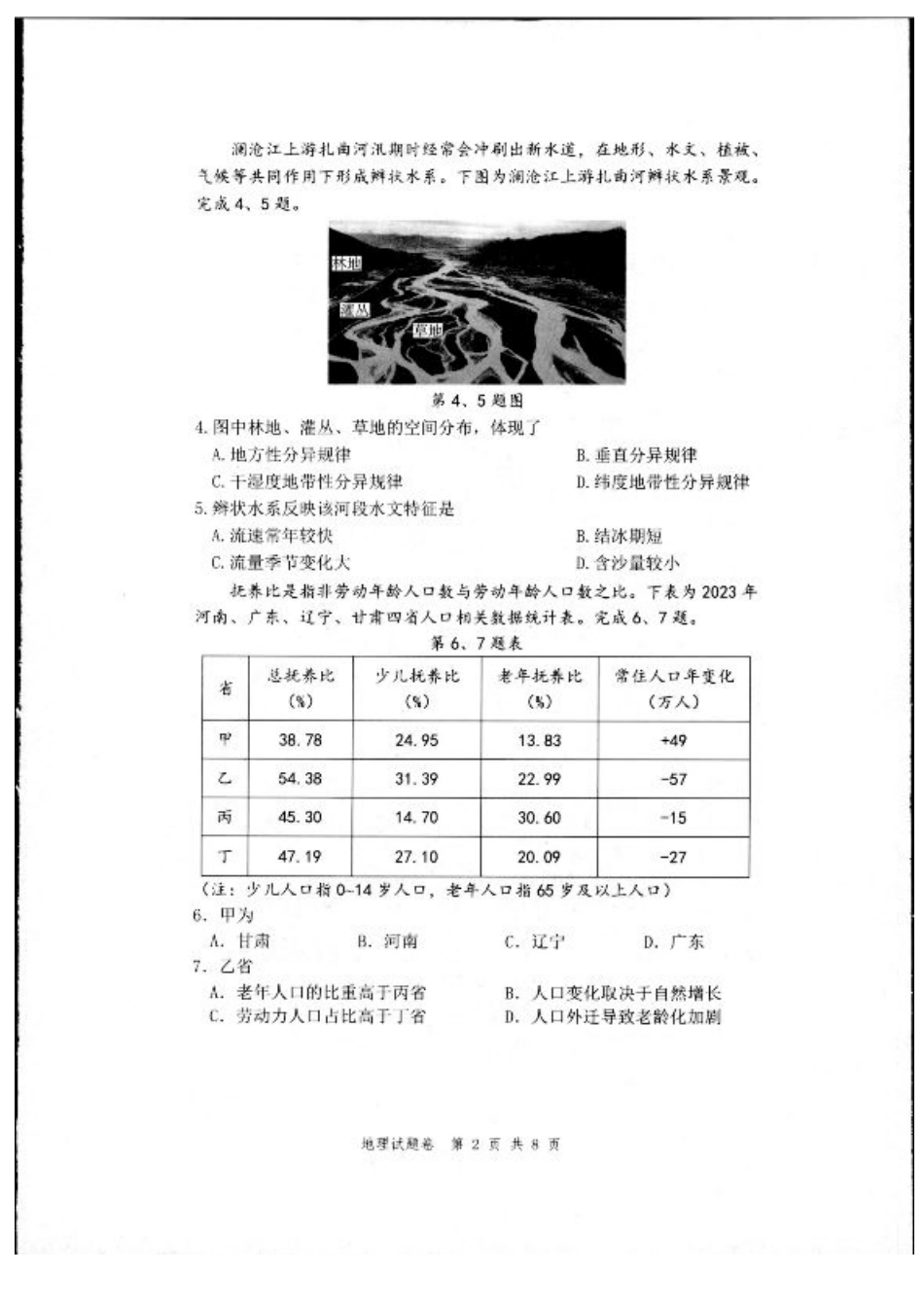 浙江省杭州市2024-2025学年高二下学期6月期末教学质量检测地理试题（含答案）.pdf_第2页
