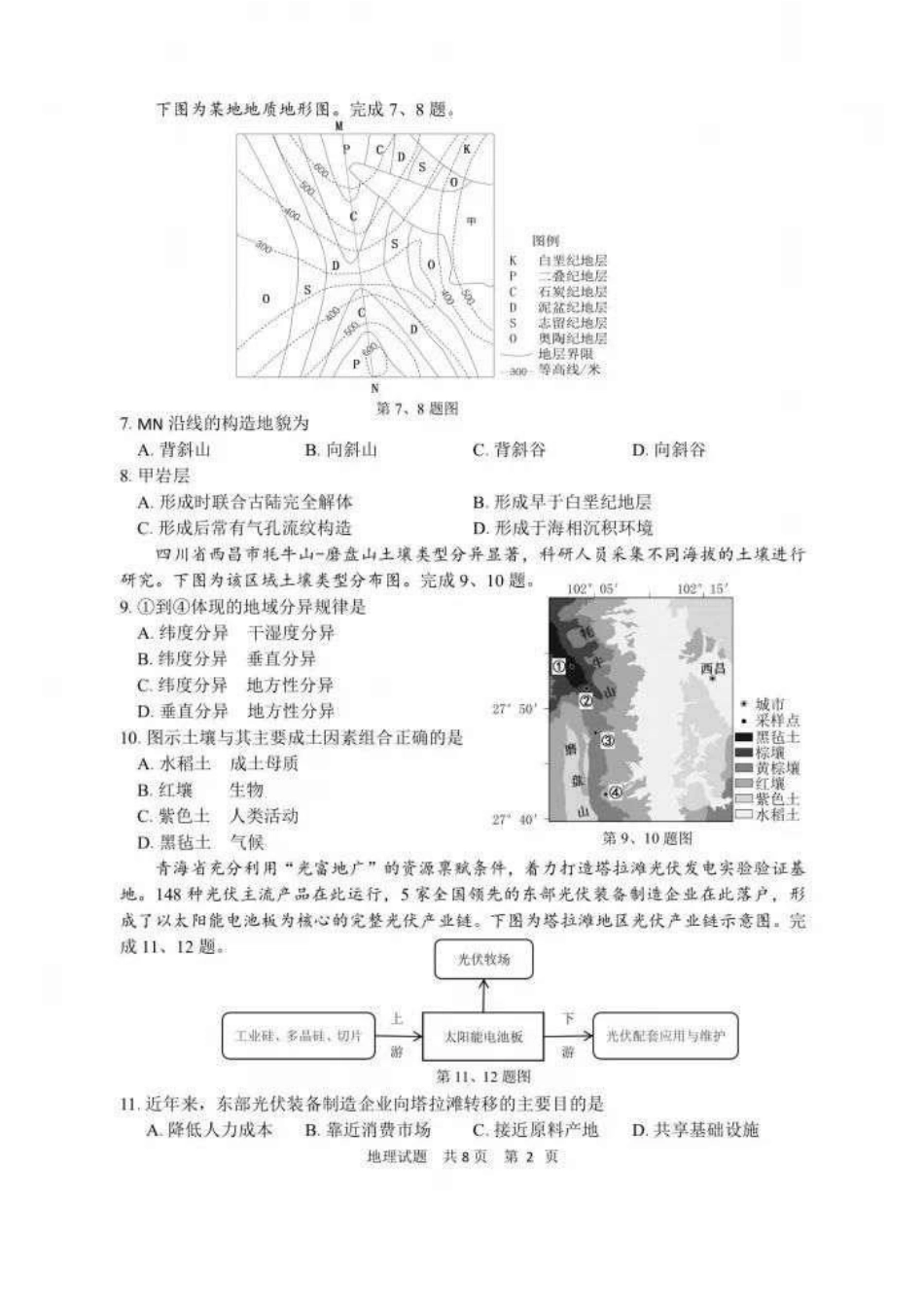 浙江省宁波市2025届高三下学期4月高考模拟考试（二模）（全科）_地理试卷及答案.pdf_第2页