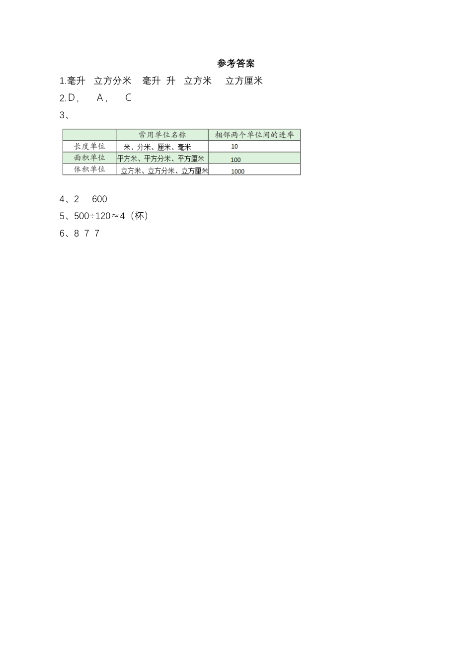 【基础&提升】小学数学六年级上册1.5体积和容积单位（含答案）苏教版.docx_第2页