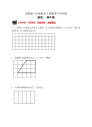 【题型专项】苏教版六年级数学上册专项复习-操作题（B卷有答案）.docx