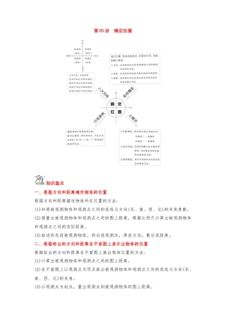 第05讲 确定位置-六年级数学下册单元知识盘点+易错题专训（苏教版）.docx
